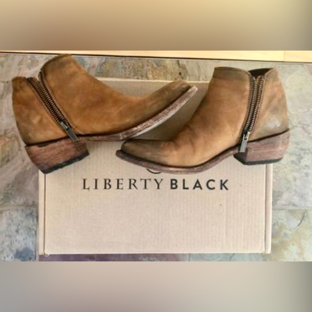 Women’s Liberty Black cognac double zip booties